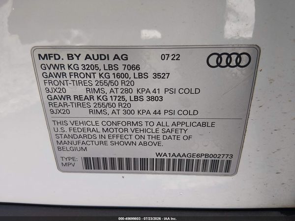 2023 AUDI E-TRON PREMIUM QUATTRO — I9