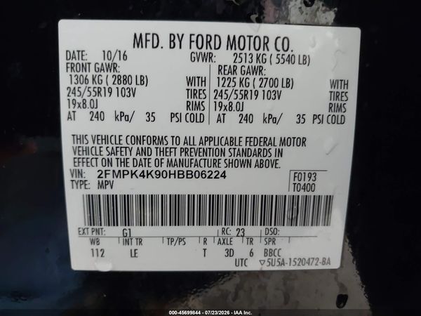 2017 FORD EDGE TITANIUM