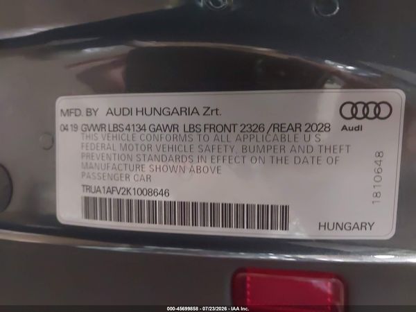 2019 AUDI TTS 2.0T
