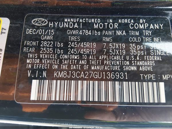 2016 HYUNDAI TUCSON LIMITED