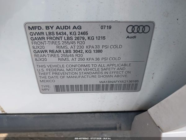 2019 AUDI Q5 45 PREMIUM