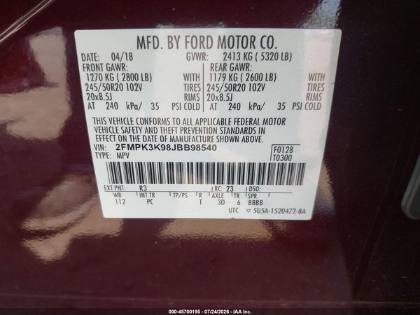 2018 FORD EDGE TITANIUM