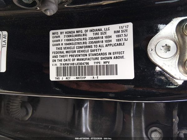 2018 HONDA CR-V EX-L/EX-L NAVI