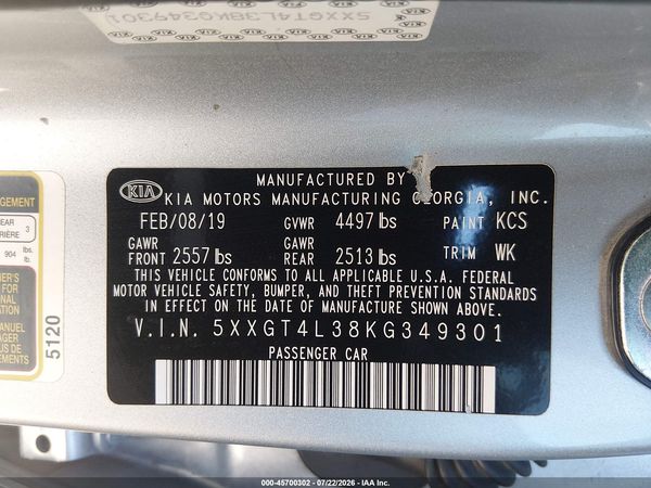 2019 KIA OPTIMA LX