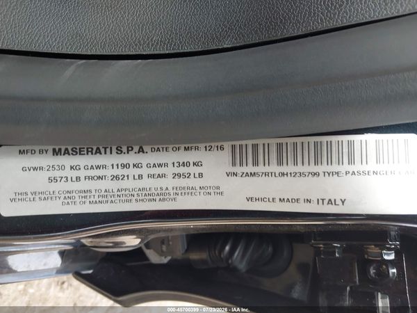 2017 MASERATI GHIBLI S Q4
