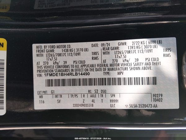 2024 FORD BRONCO BLACK DIAMOND — I9