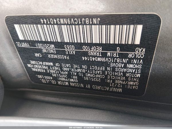 2022 NISSAN ROGUE SPORT SL FWD XTRONIC CVT
