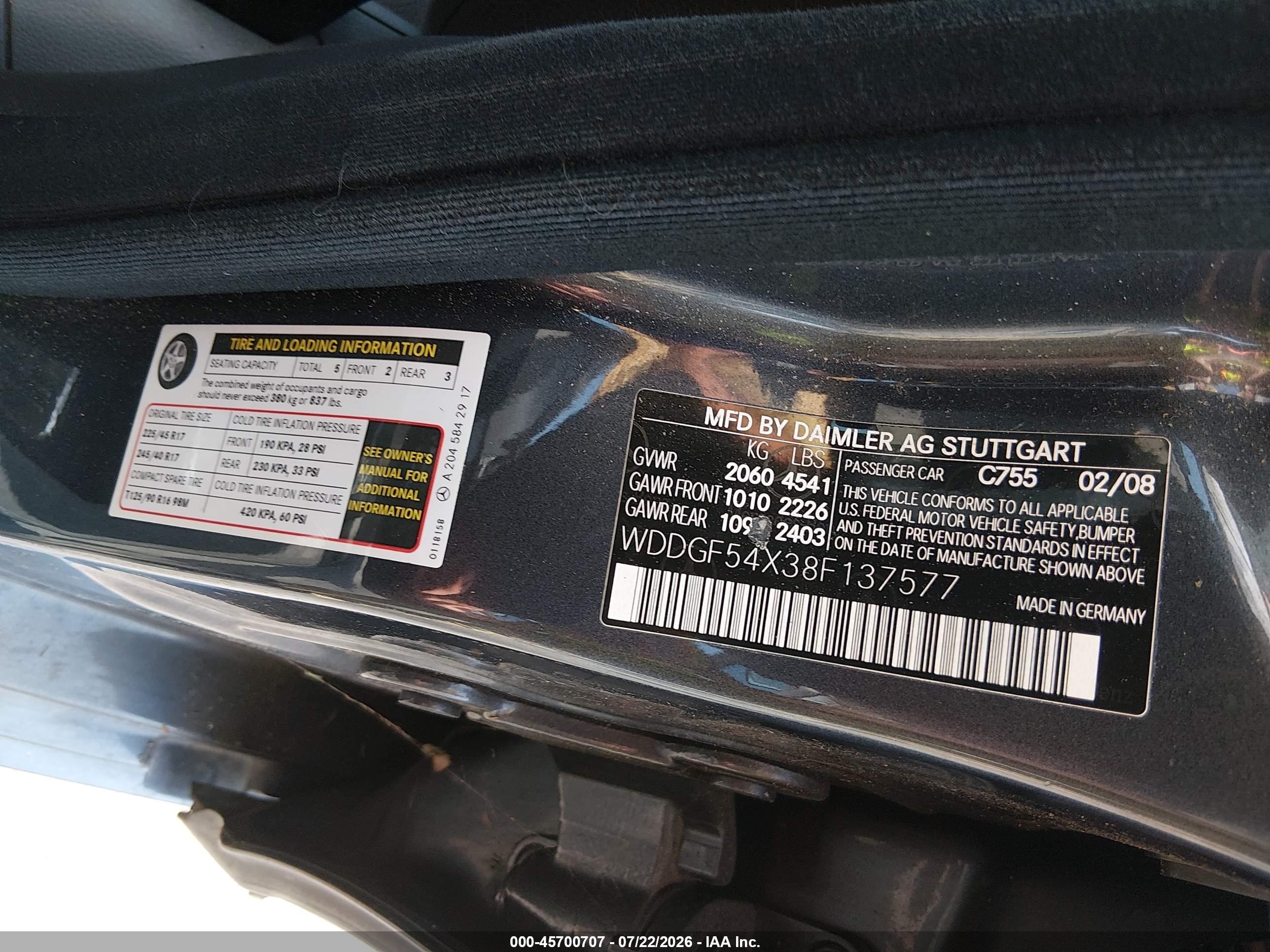2008 MERCEDES-BENZ C 300 C300