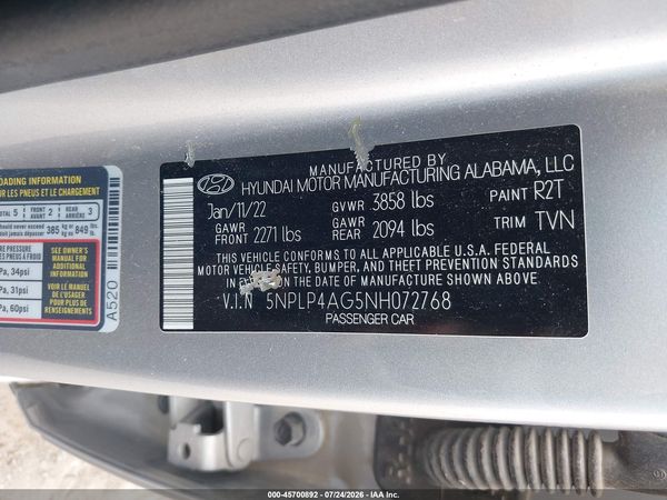2022 HYUNDAI ELANTRA LIMITED