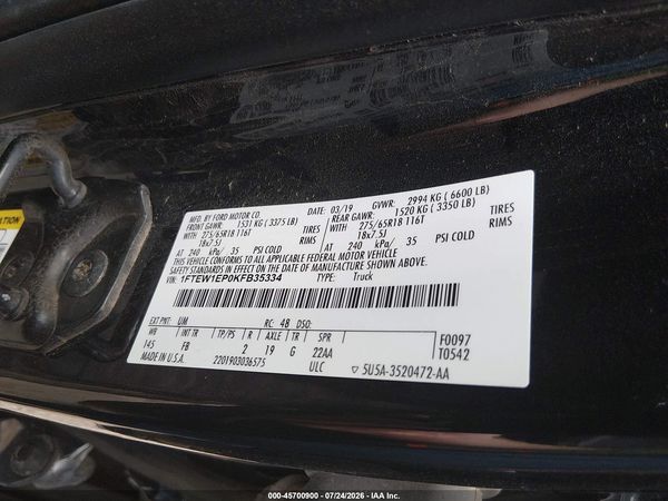 2019 FORD F-150 XLT
