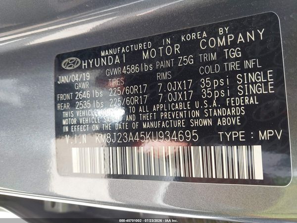 2019 HYUNDAI TUCSON SE