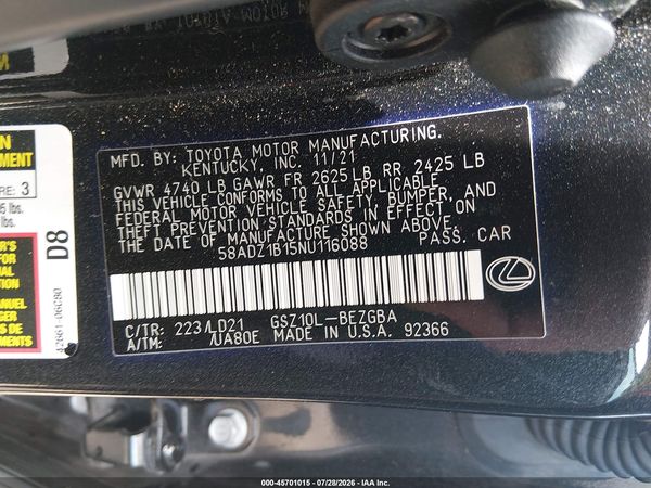 2022 LEXUS ES 350 350 Premium