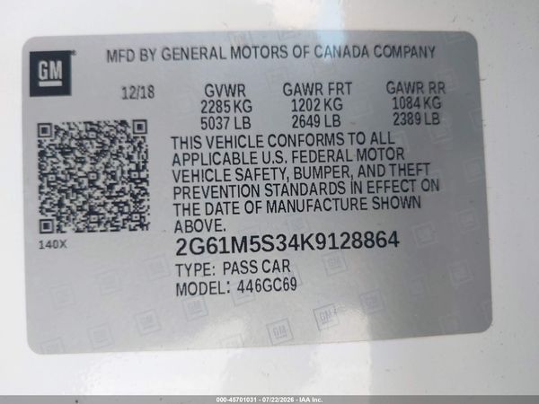 2019 CADILLAC XTS LUXURY
