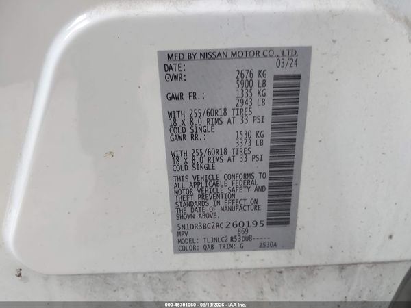 2024 NISSAN PATHFINDER SV 4WD