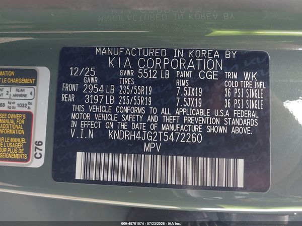 2026 KIA SORENTO HYBRID EX