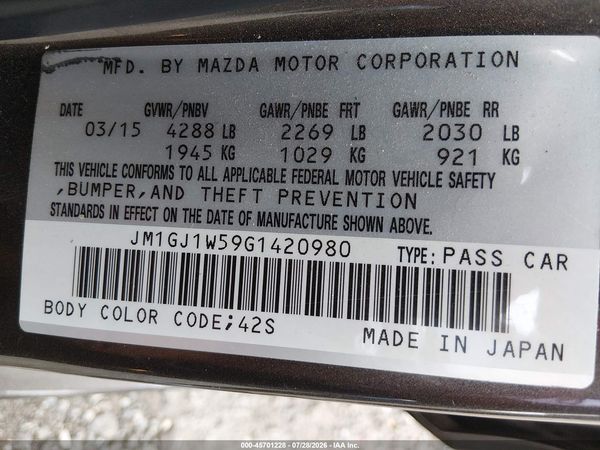 2016 MAZDA MAZDA6 I GRAND TOURING
