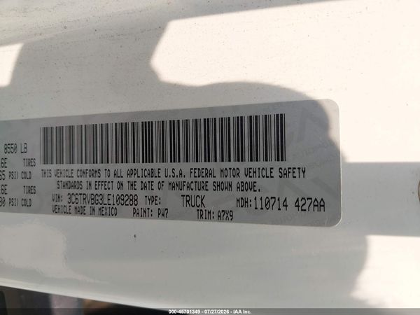 2020 RAM PROMASTER 1500 HIGH ROOF 136 WB