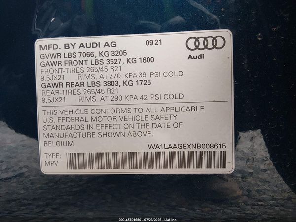 2022 AUDI E-TRON PREMIUM PLUS QUATTRO