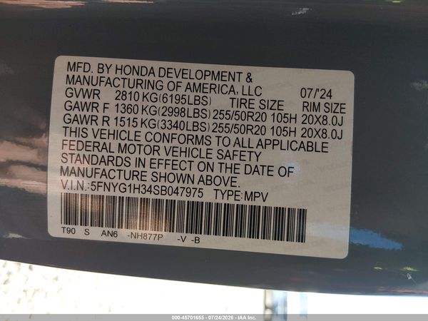 2025 HONDA PILOT SPORT