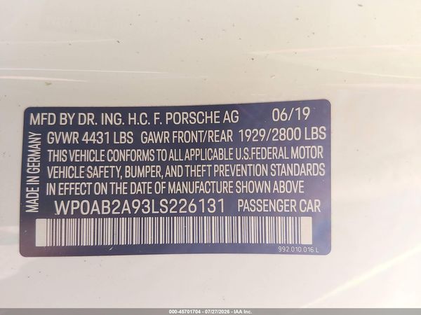 2020 PORSCHE 911 CARRERA 4S