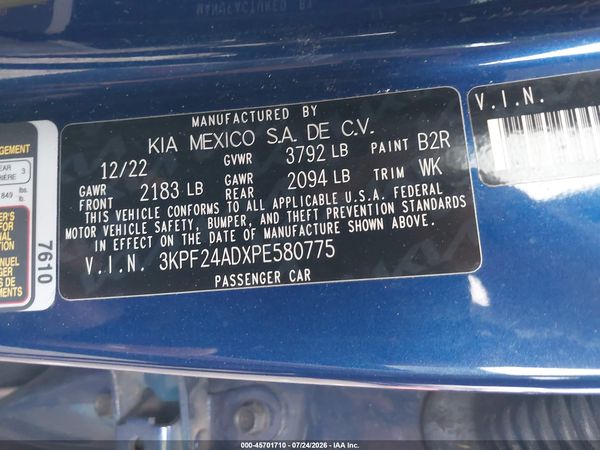2023 KIA FORTE LXS