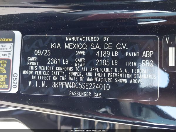 2025 KIA K4 GT-LINE TURBO