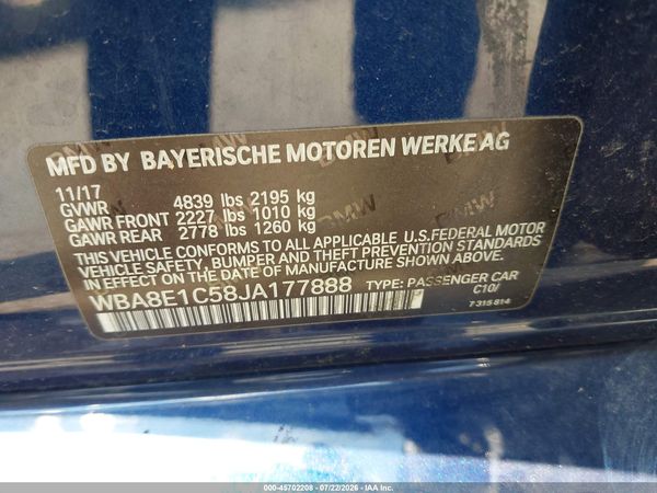 2018 BMW 330E IPERFORMANCE