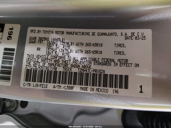 2025 TOYOTA TACOMA HYBRID TRD SPORT 4WD