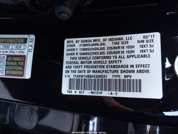 2017 HONDA CR-V EX-L/EX-L NAVI
