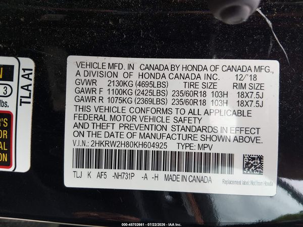 2019 HONDA CR-V EX-L