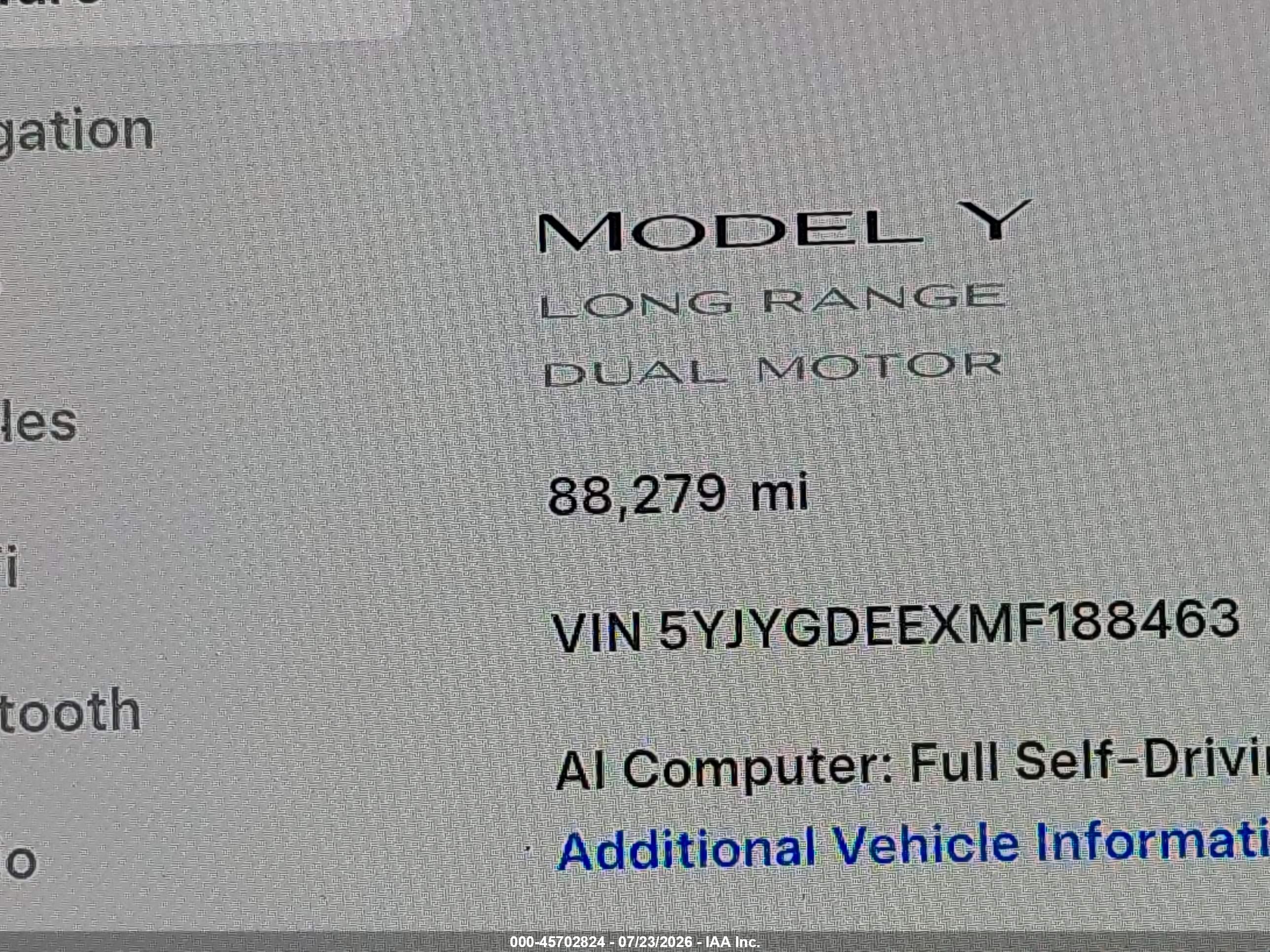 2021 TESLA MODEL Y