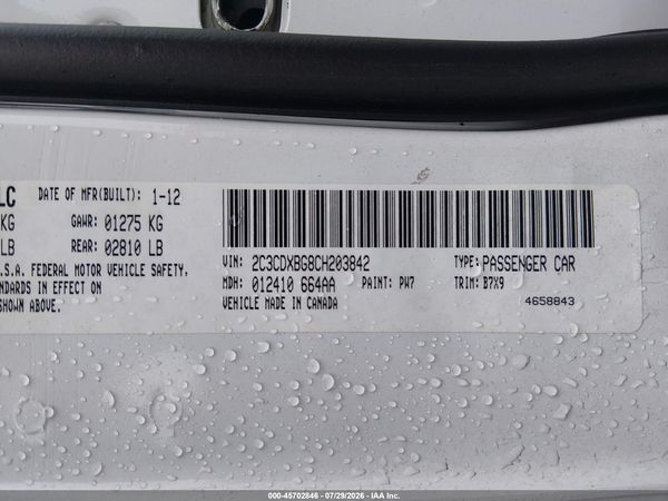 2012 DODGE CHARGER SE