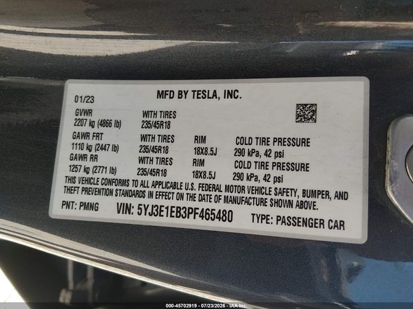 2023 TESLA MODEL 3
