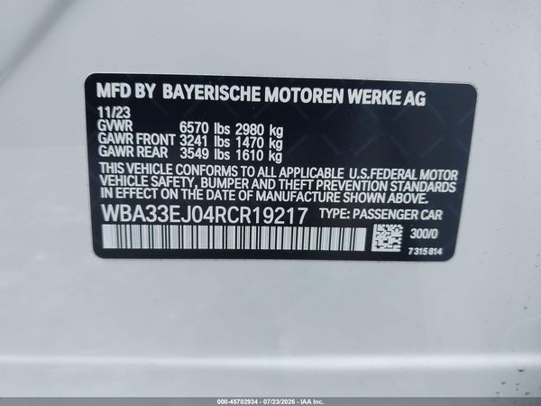 2024 BMW 760I XDRIVE — I9