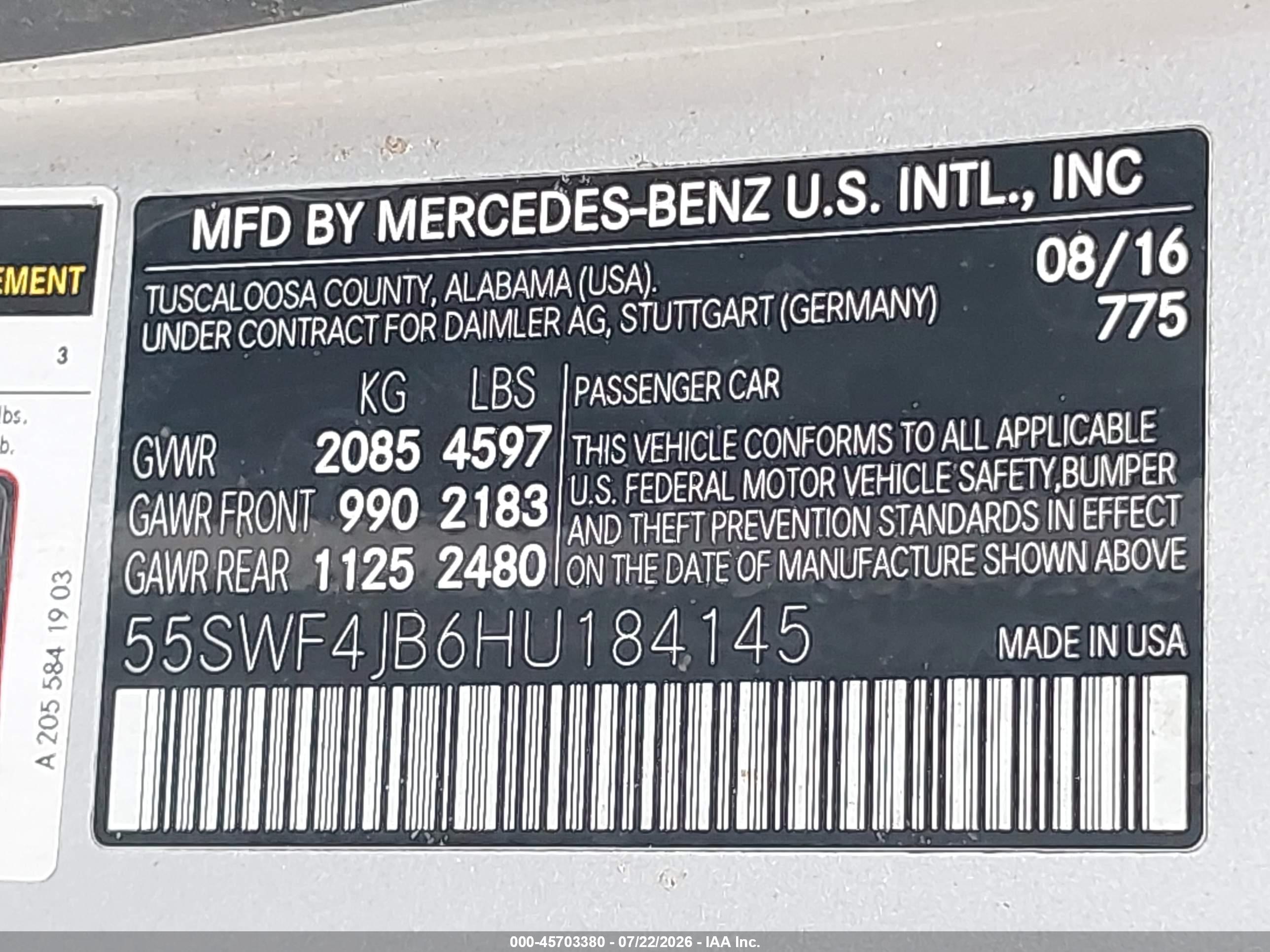 2017 MERCEDES-BENZ C 300 C300