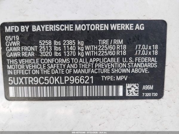 2019 BMW X3 XDRIVE30I