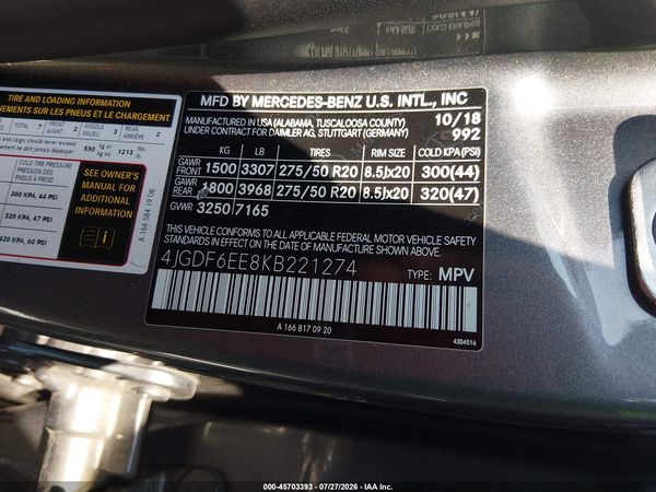 2019 MERCEDES-BENZ GLS 450 4MATIC