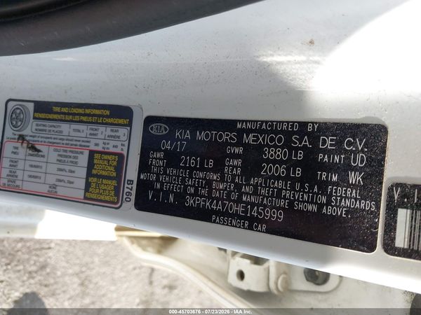 2017 KIA FORTE LX