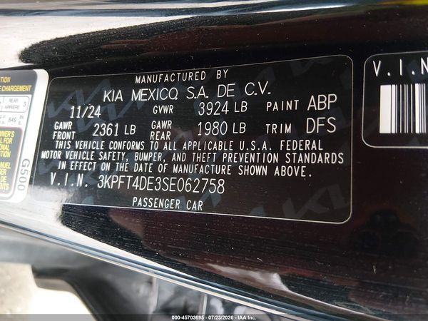 2025 KIA K4 LXS