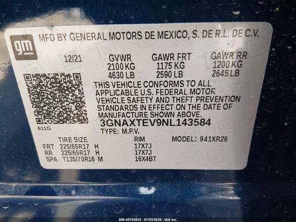 2022 CHEVROLET EQUINOX AWD 2FL — I9