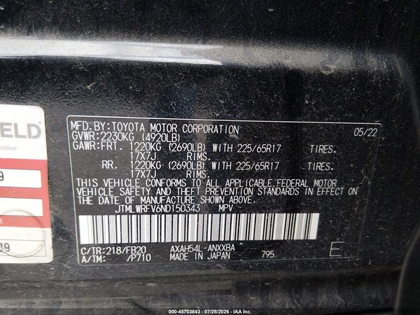 2022 TOYOTA RAV4 HYBRID LE