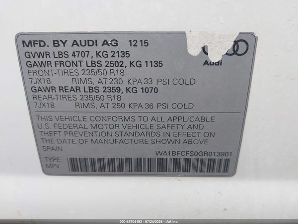 2016 AUDI Q3 2.0T PREMIUM PLUS