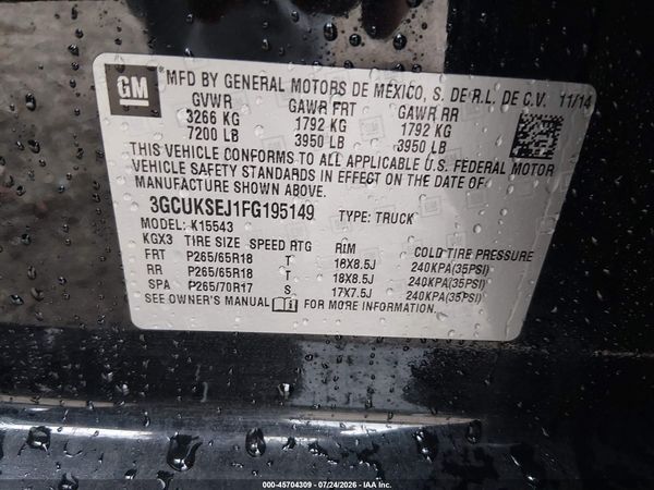 2015 CHEVROLET SILVERADO 1500 LTZ — I9
