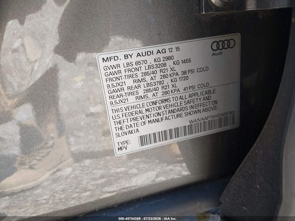 2017 AUDI Q7 3.0T PREMIUM