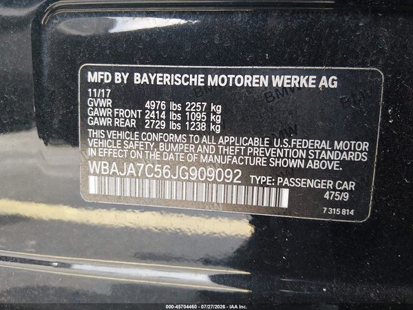 2018 BMW 530I XDRIVE