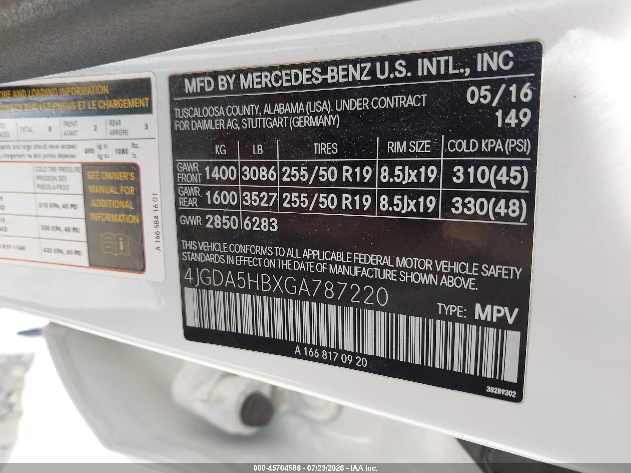 2016 MERCEDES-BENZ GLE 350 4MATIC