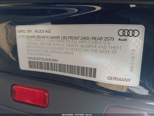 2018 AUDI A5 2.0T PREMIUM