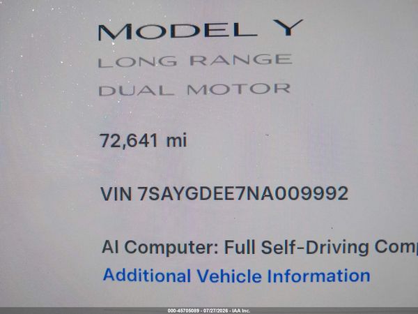 2022 TESLA MODEL Y