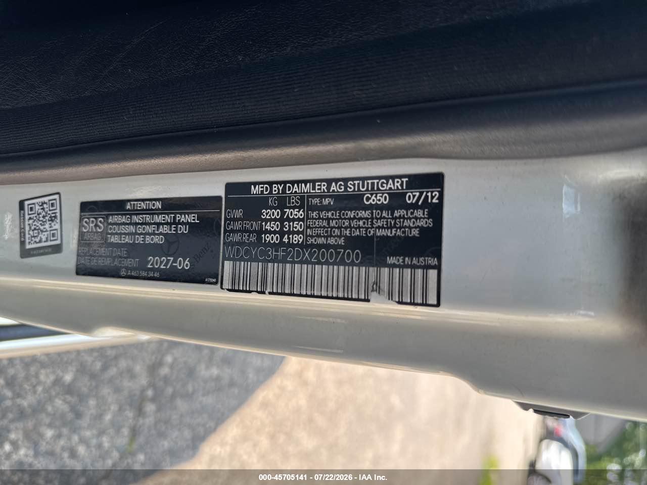 2013 MERCEDES-BENZ G 550 4MATIC