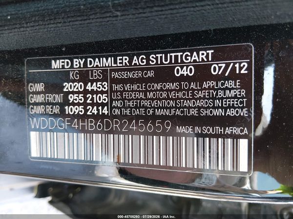 2013 MERCEDES-BENZ C 250 SPORT